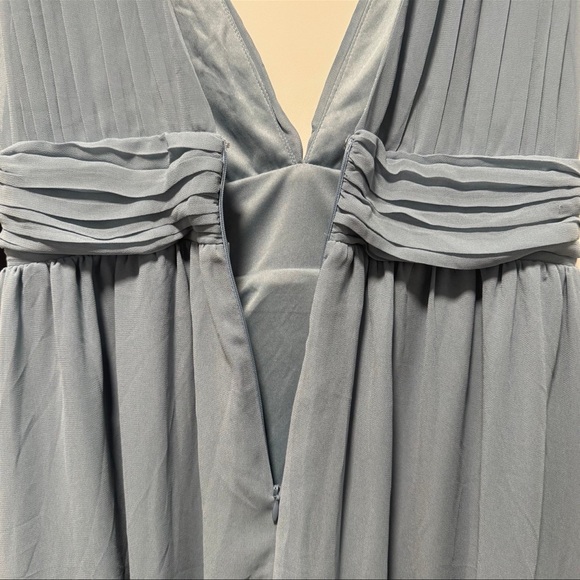 Lulus Heavenly Hues NWT size Small Light Blue Maxi Dress Chiffon Gown | Flawed - Picture 11 of 14